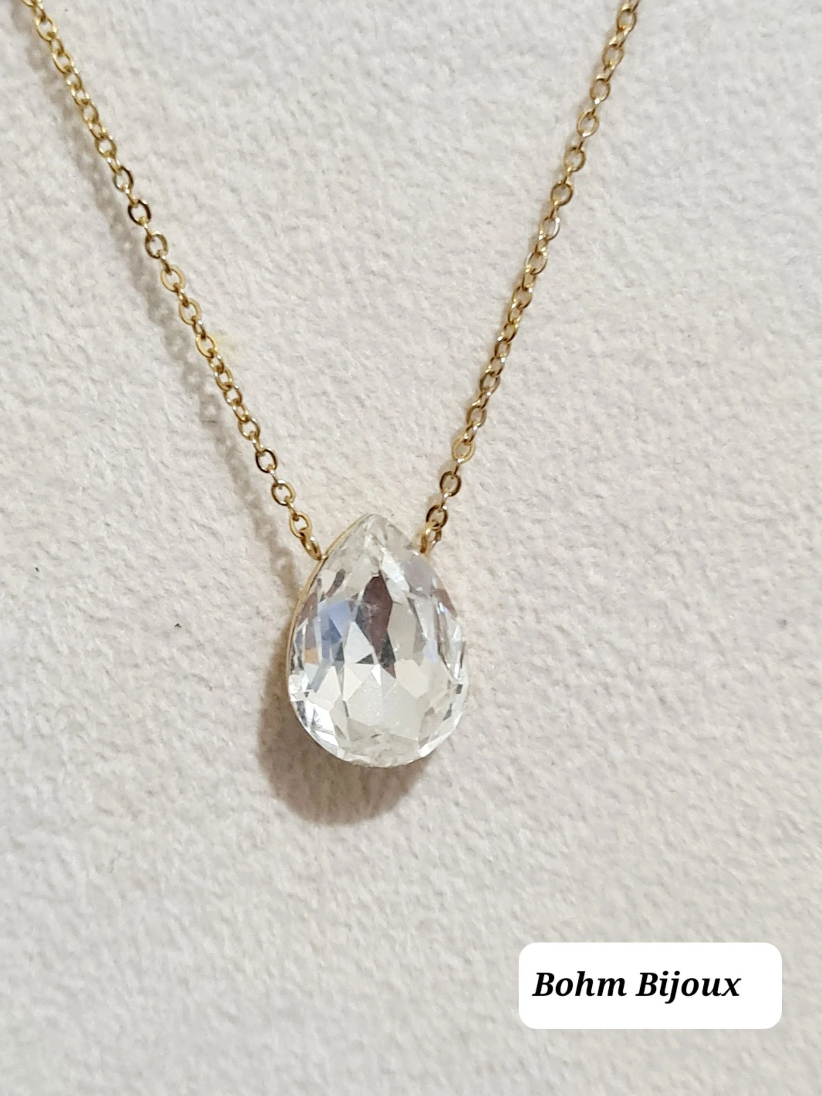 Collier Bohm doré cristal Swarovski 